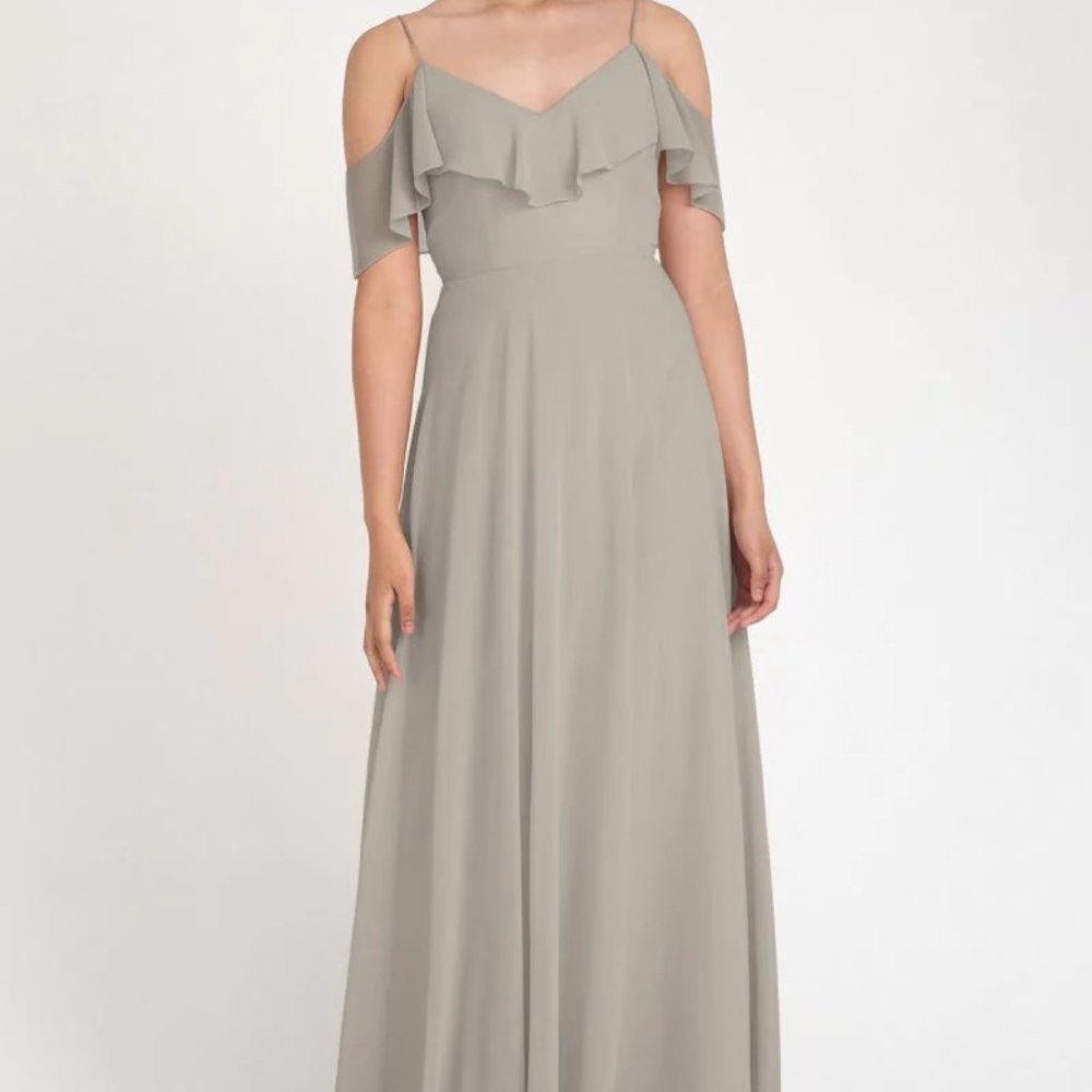 Jenny Yoo Mila Chiffon Bridesmaid Dress - Earl Grey